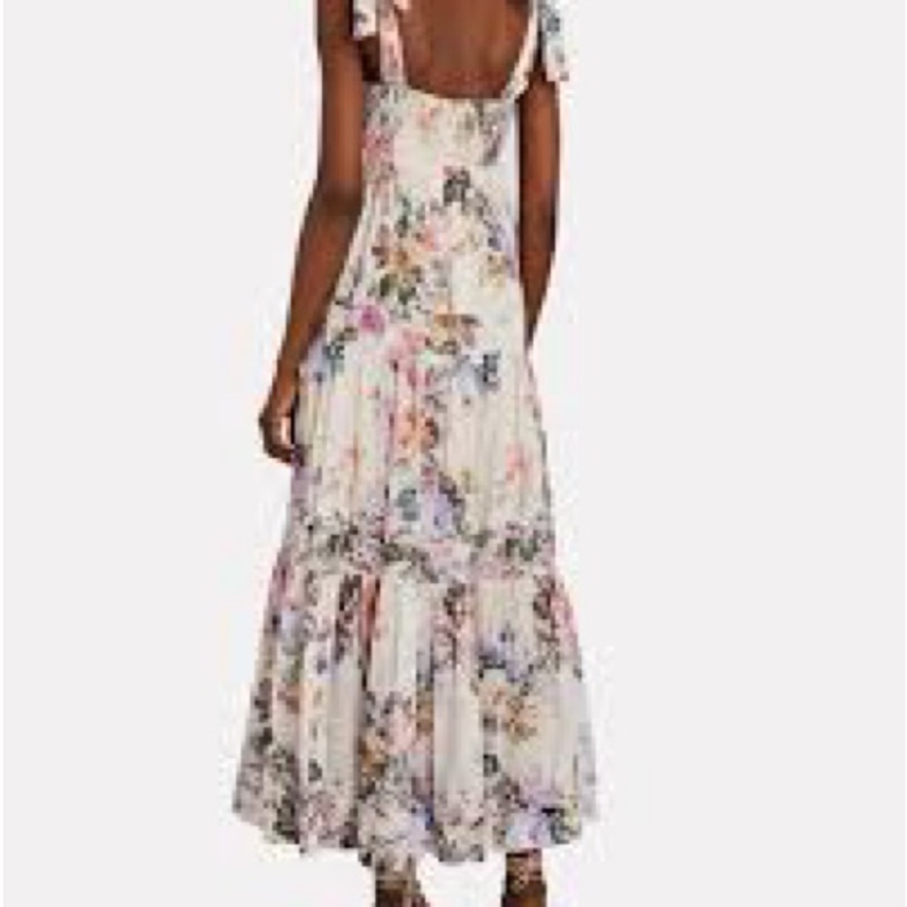 Zimmermann Floral Tiered Maxi Dress in White and Pink - Picture 3 of 9